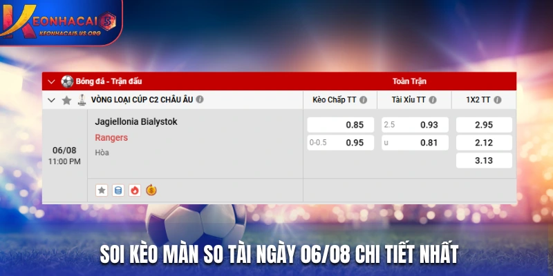 Soi kèo bóng đá màn so tài giữa Jagiellonia Białystok vs Glasgow Rangers chi tiết